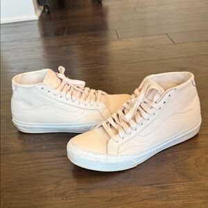Vans Mid-Top Leather Sneakers in Light Pink